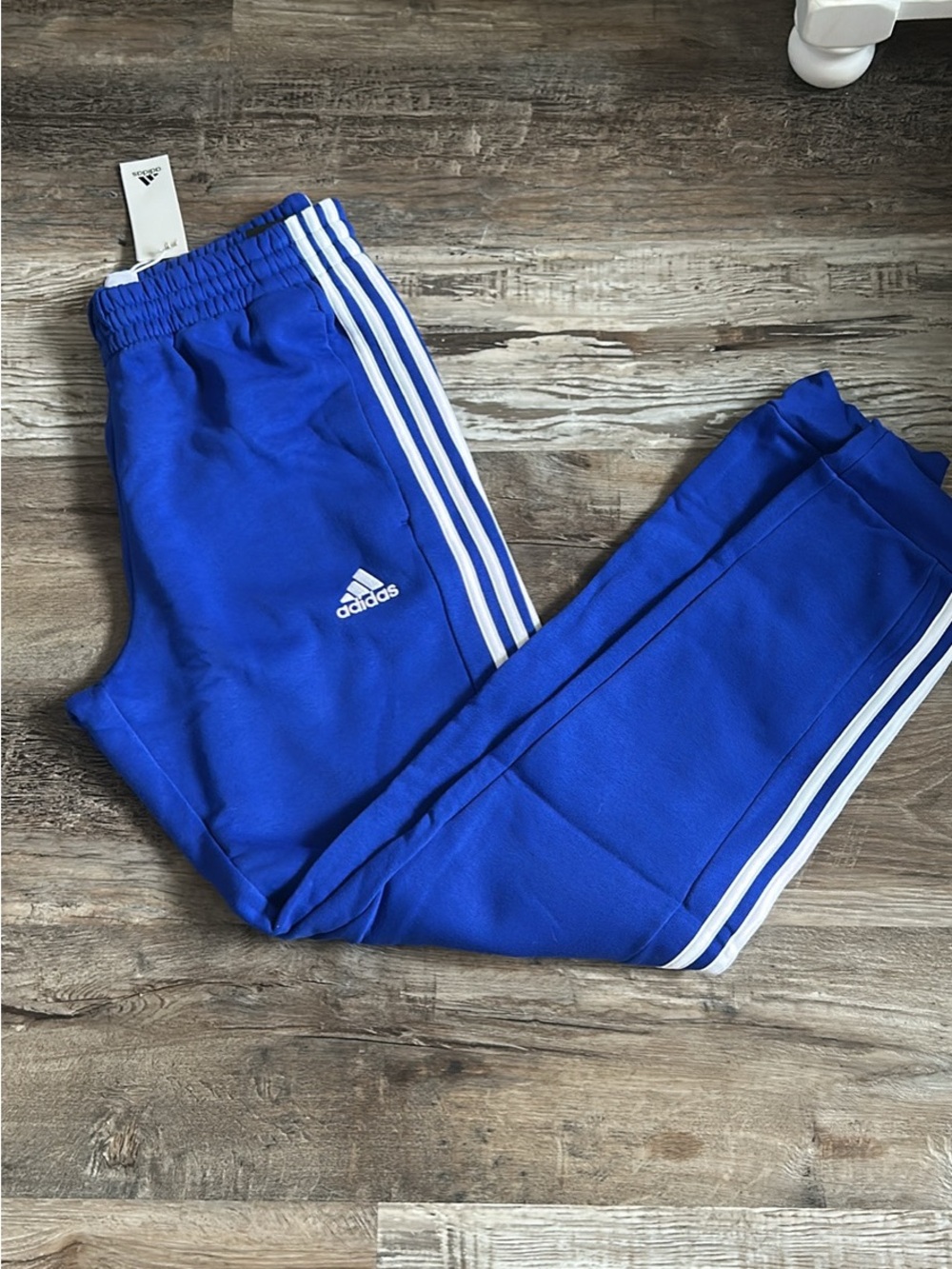adidas Royal Blue Jogger Pants with White Three-Stripes Mens LT/XXLT